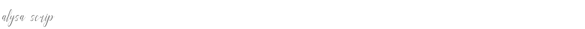 Sample characters Alysa Font